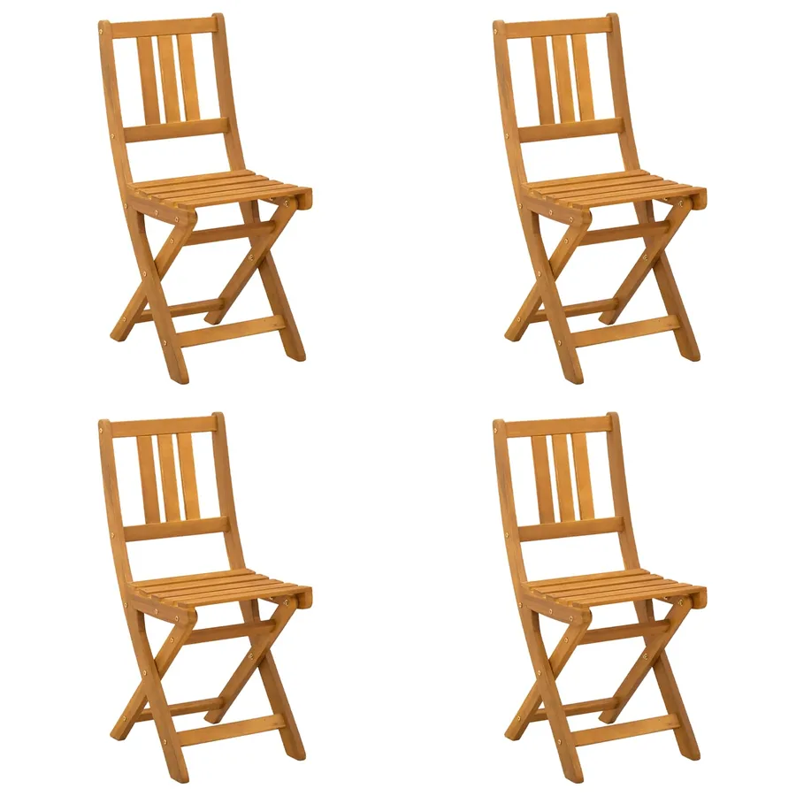 Chaises de bistrot d'extérieur 4 pcs Naturel 40 x 42 x 85 cm - 2