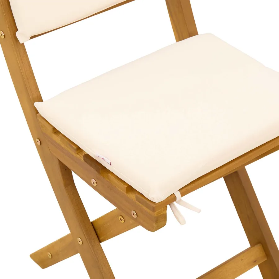 Chaises de bistrot d'extérieur 2 pcs Crème blanc - 10