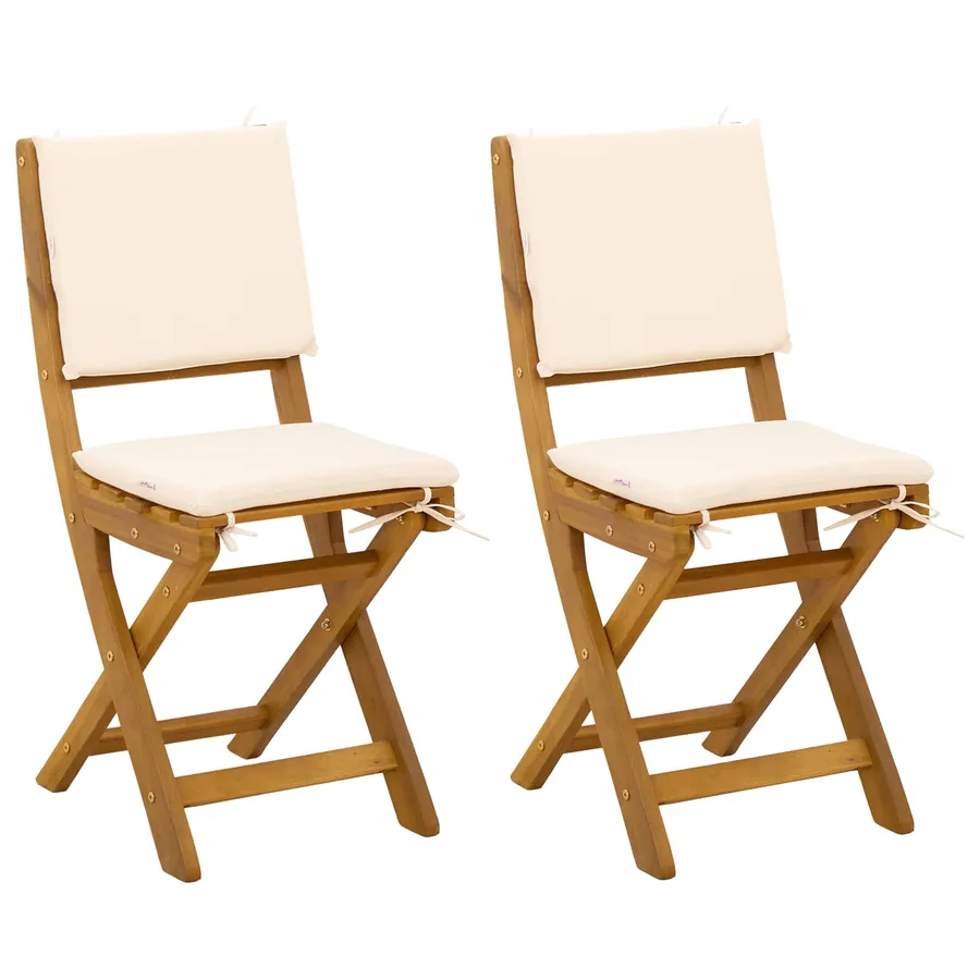 Chaises de bistrot d'extérieur 2 pcs Crème blanc - 2