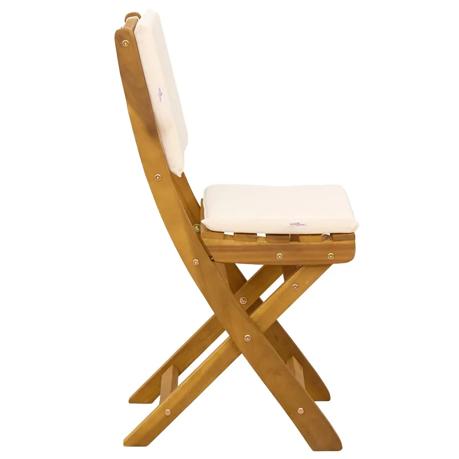 Chaises de bistrot d'extérieur 2 pcs Crème blanc - 7