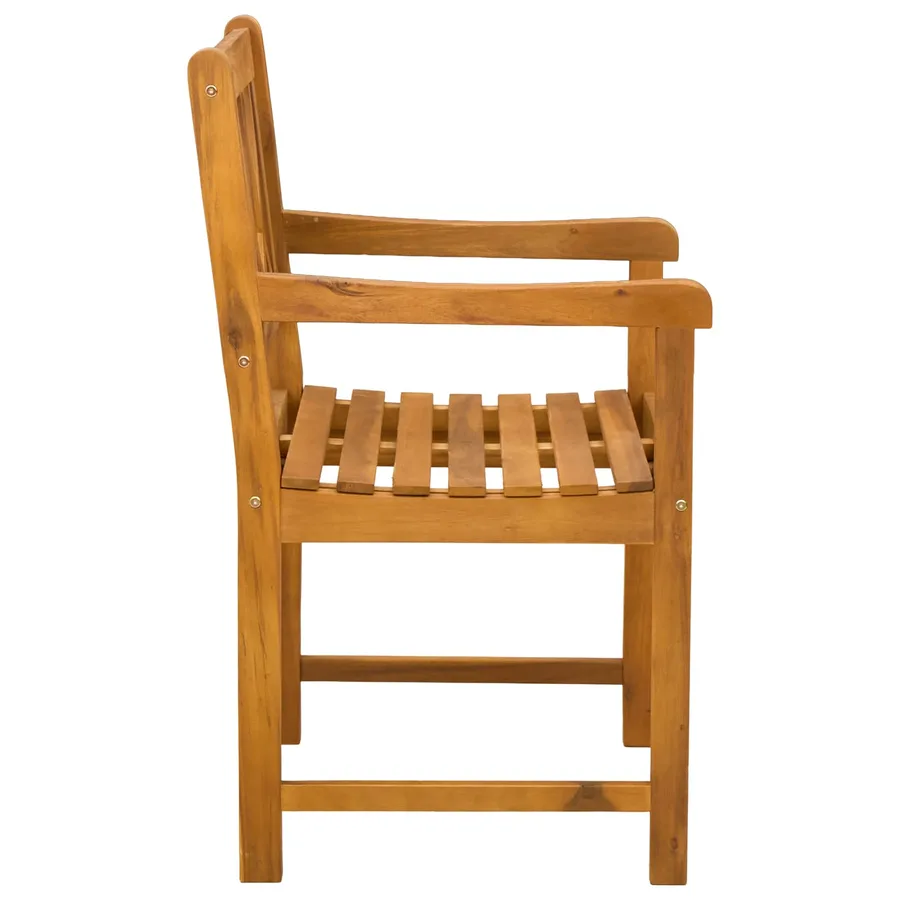 Chaises de jardin 6 pcs Naturel Bois d'Acacia Massif - 5