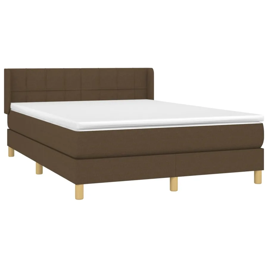Sommier à lattes de lit avec matelas Marron foncé 140x200 cm - 3