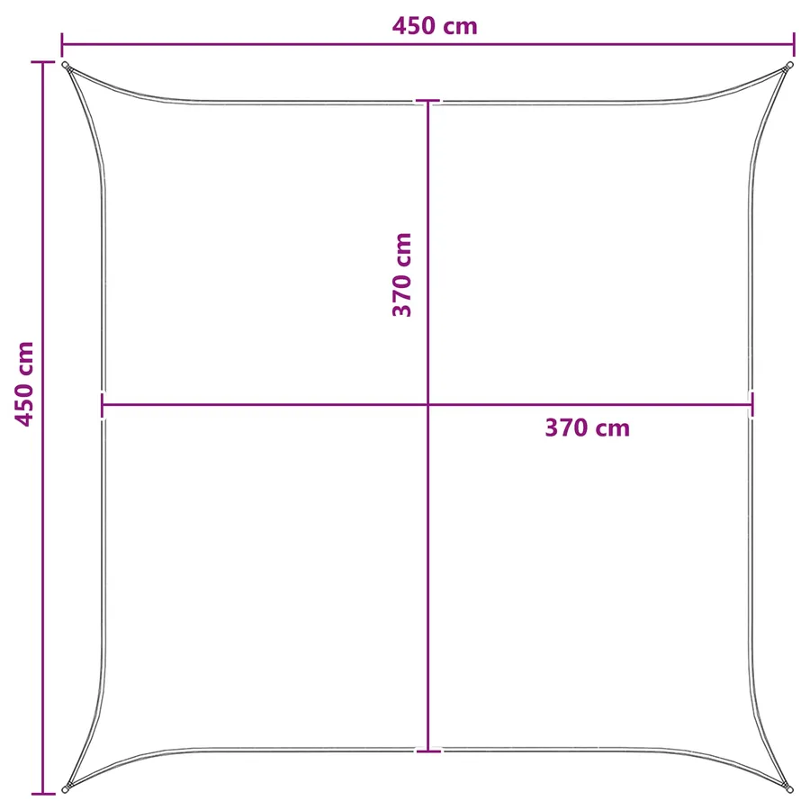 Voile d'ombre Bleu et Blanc 4,5 x 4,5 m HDPE - 8