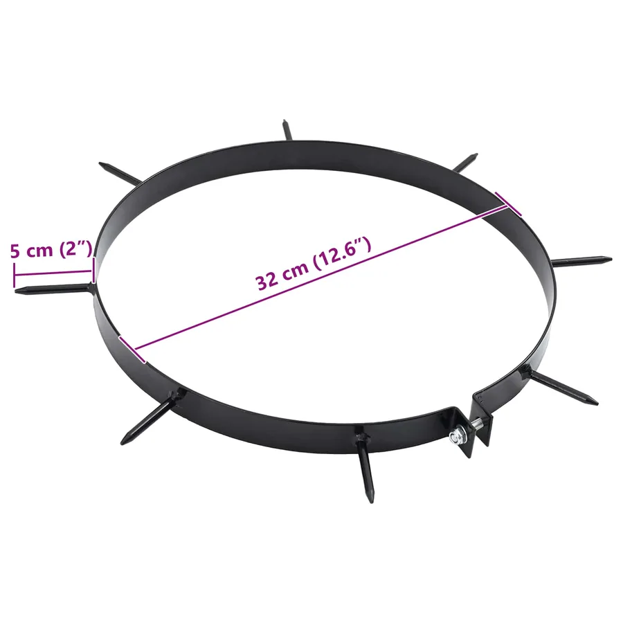 Pince d'aérateur de gazon avec pointes 5 pcs Ø 320 mm Acier - 6