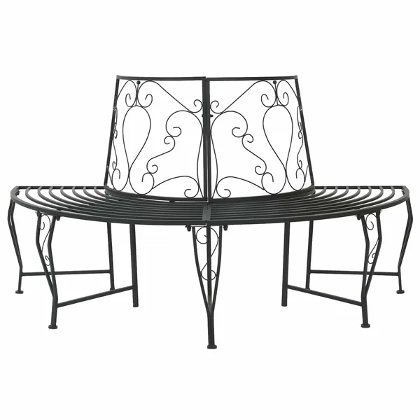 Banc d'Arbre 4-Nombre de places 160 x 80 x 89 cm Acier Noir