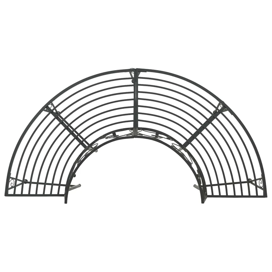 Banc d'Arbre 4-Nombre de places 160 x 80 x 89 cm Acier Noir - 2
