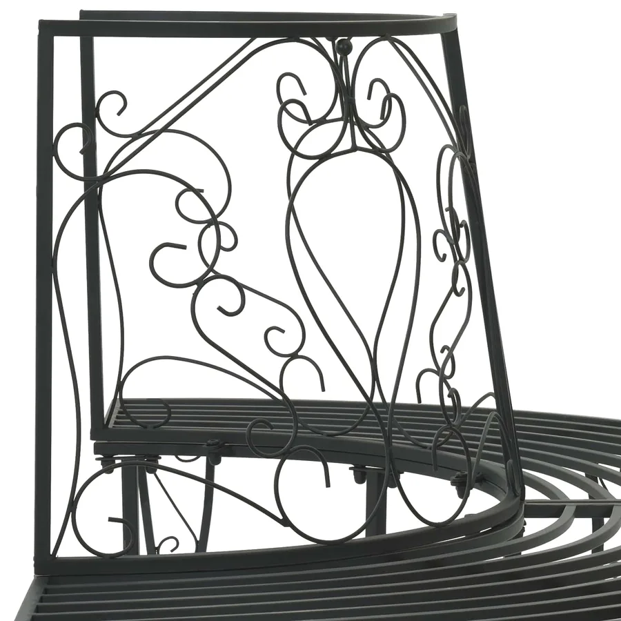 Banc d'Arbre 4-Nombre de places 160 x 80 x 89 cm Acier Noir - 5