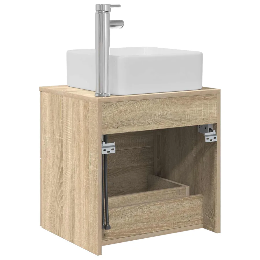 Vanité de lavabo mural Chêne Sonoma 53 x 34,5 x 63 cm - 5