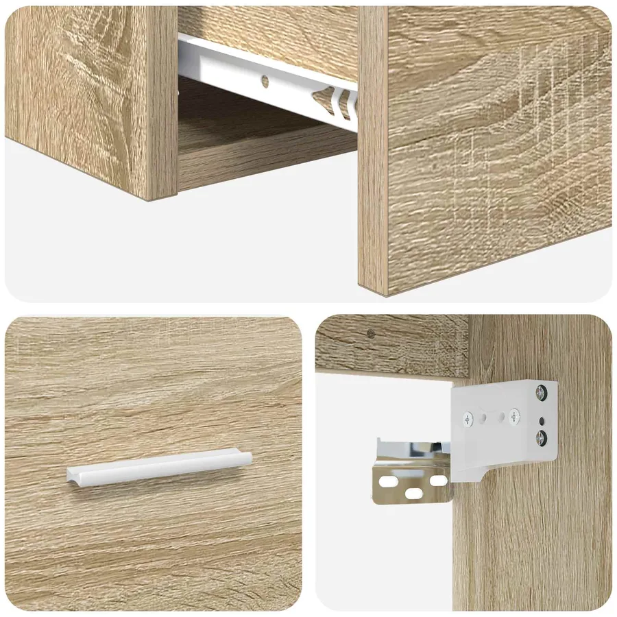 Vanité de lavabo mural Chêne Sonoma 53 x 34,5 x 63 cm - 6