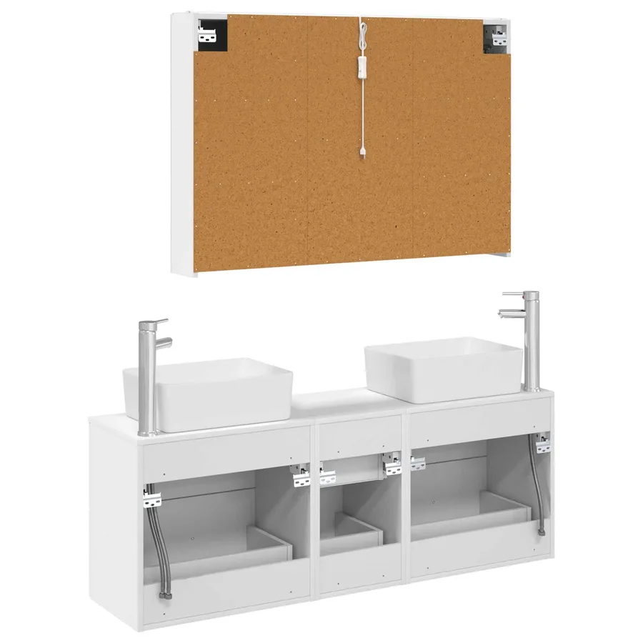 Ensemble de mobilier de salle de bain 4 pcs Blanc - 7