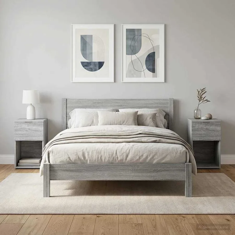 Armoire de lit 2 pcs Sonoma gris 29 x 31,5 x 49 cm