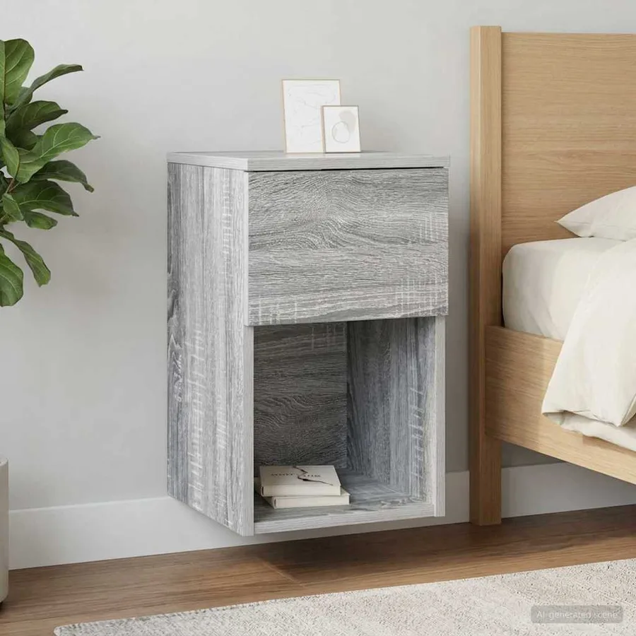 Armoire de lit 2 pcs Sonoma gris 29 x 31,5 x 49 cm - 4