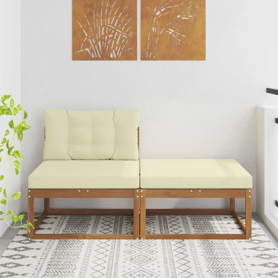 Unité de canapé sectionnel avec coussin 2 Pièce Naturel