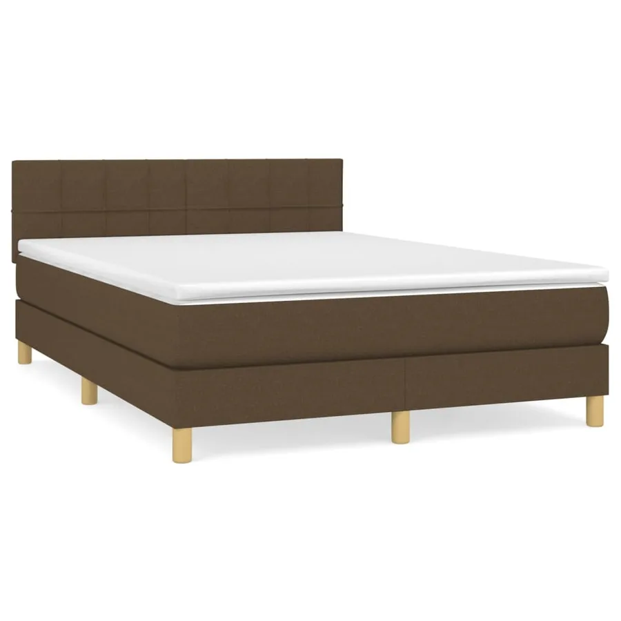 Sommier à lattes de lit avec matelas Marron foncé 140x200 cm - 2