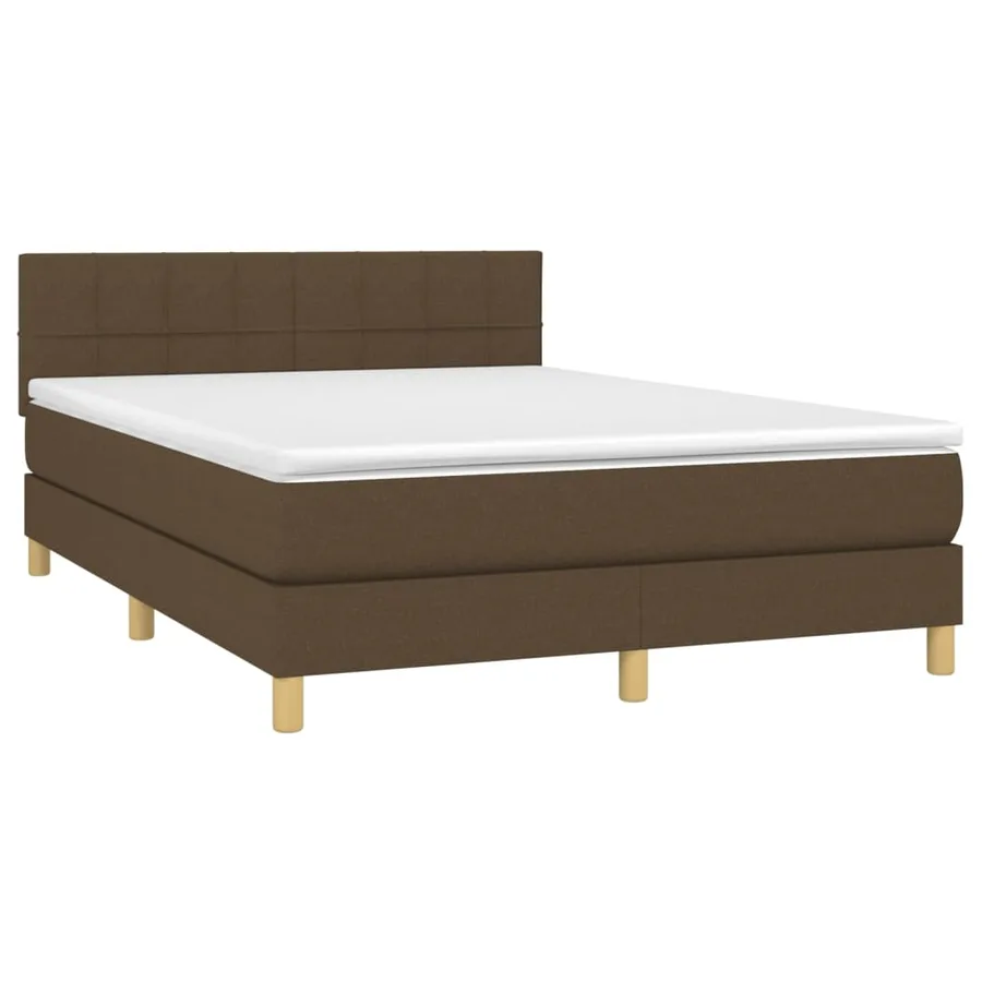 Sommier à lattes de lit avec matelas Marron foncé 140x200 cm - 3