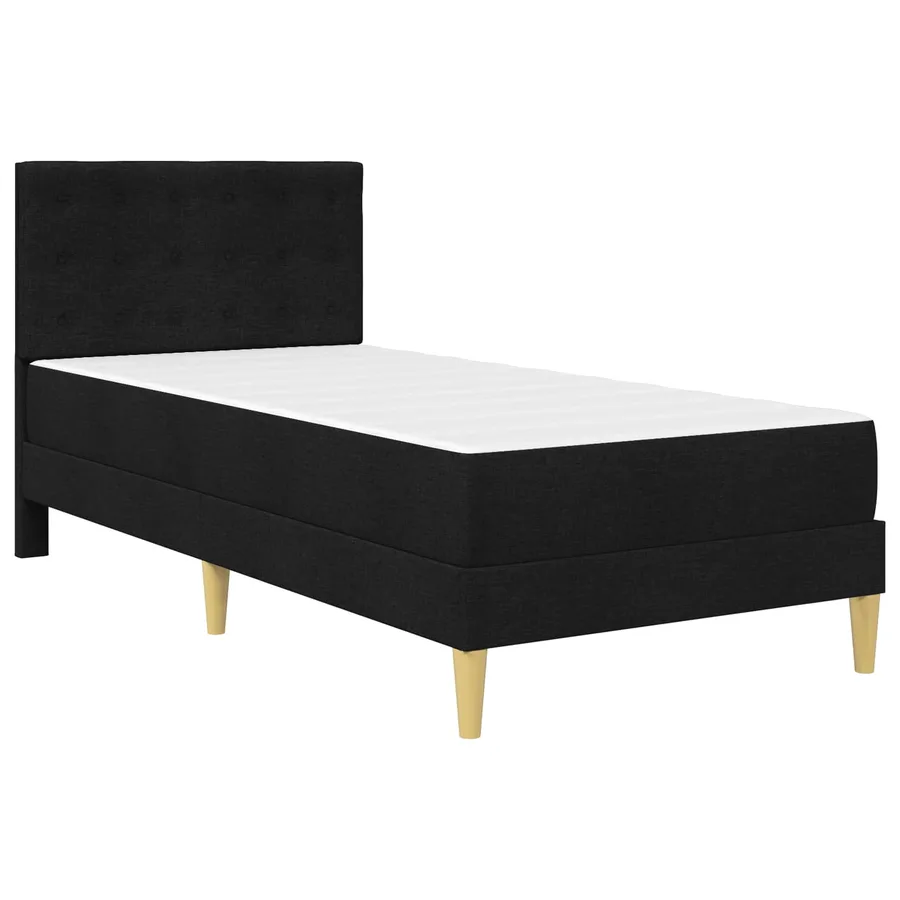 Cadre de lit avec matelas Noir 100 x 200 cm Tissu - 3