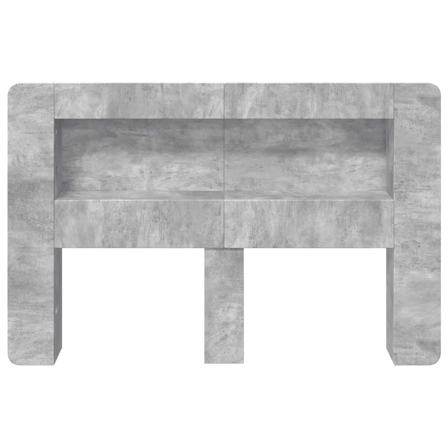 Cabinet de Tête de Lit Gris béton Bois d’ingénierie - 5