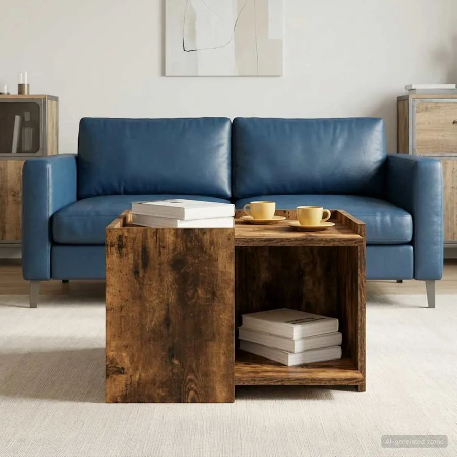 Table basse Chêne fumé 50,5 x 50 x 33 cm Bois d'ingénierie