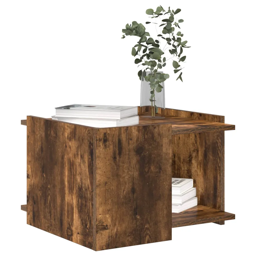 Table basse Chêne fumé 50,5 x 50 x 33 cm Bois d'ingénierie - 3