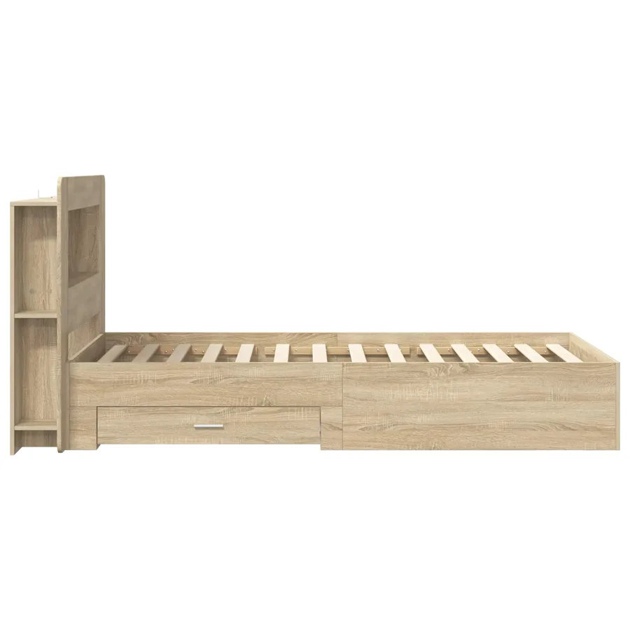 Cadre de lit avec rangement Chêne Sonoma 90 x 190 cm - 5