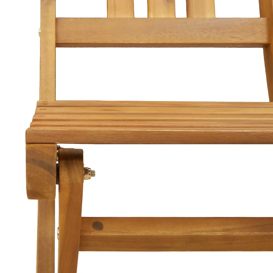 Ensemble bistro de jardin 5 pcs Naturel Bois d'Acacia Massif - 7