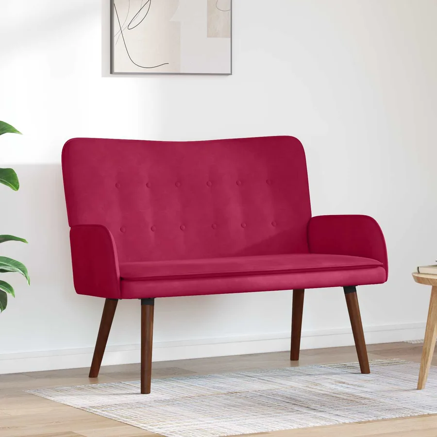 Sofa 2 places Bordeaux 115 x 61 x 87 cm Velours