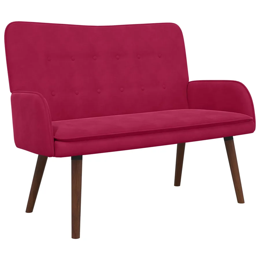 Sofa 2 places Bordeaux 115 x 61 x 87 cm Velours - 2