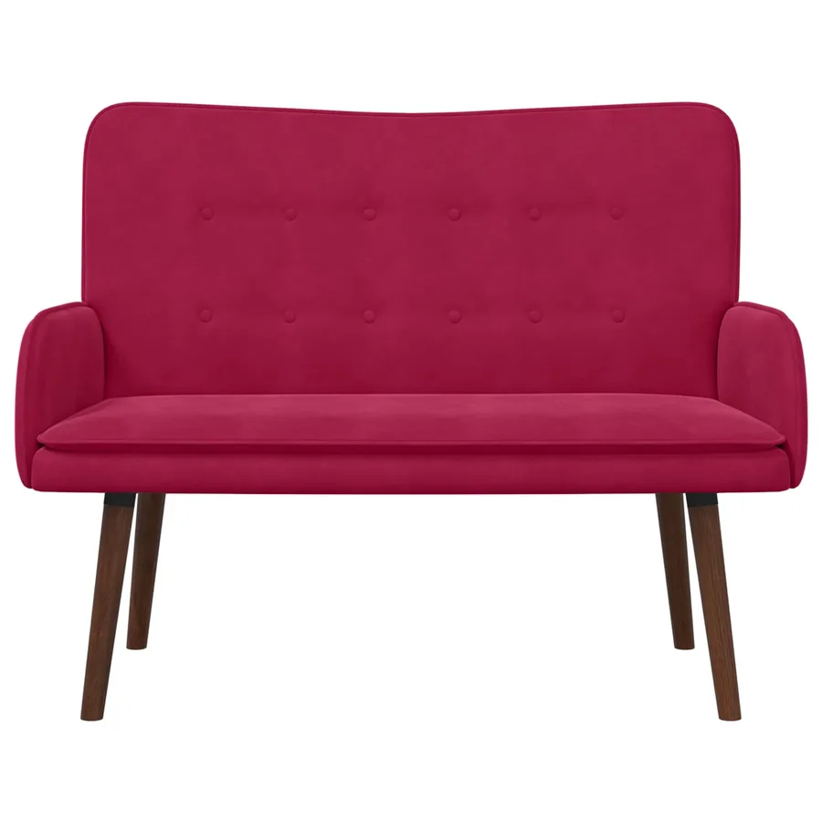 Sofa 2 places Bordeaux 115 x 61 x 87 cm Velours - 4