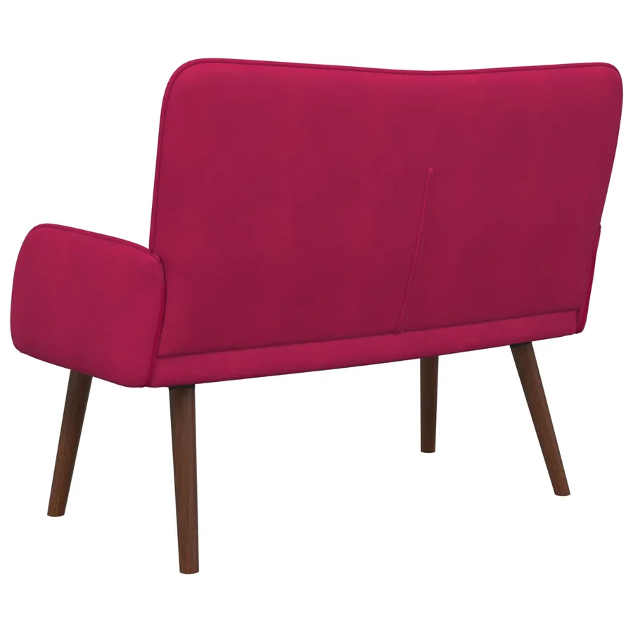Sofa 2 places Bordeaux 115 x 61 x 87 cm Velours - 6