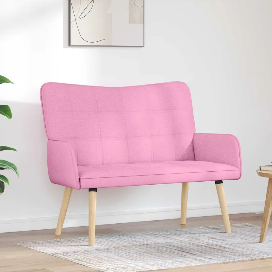 Sofa 2 places Rose 115 x 61 x 87 cm Tissu
