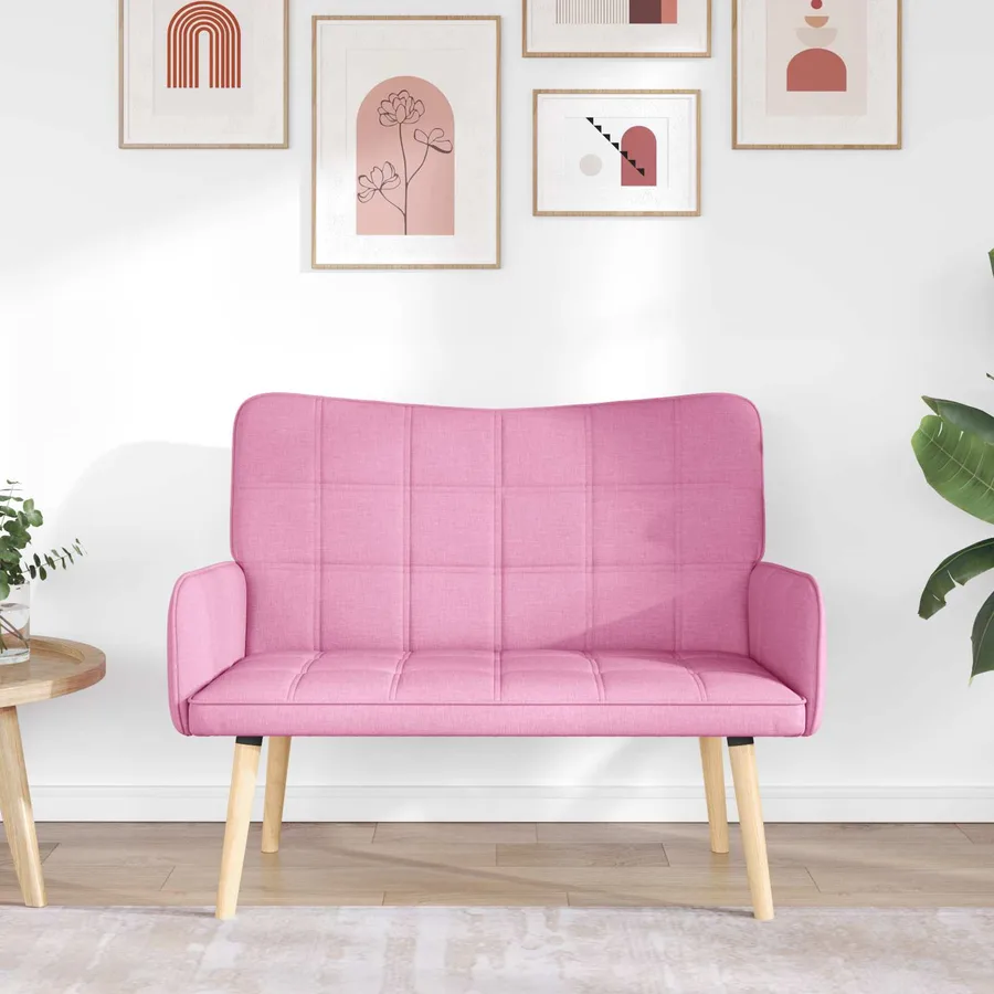 Sofa 2 places Rose 115 x 61 x 87 cm Tissu - 3