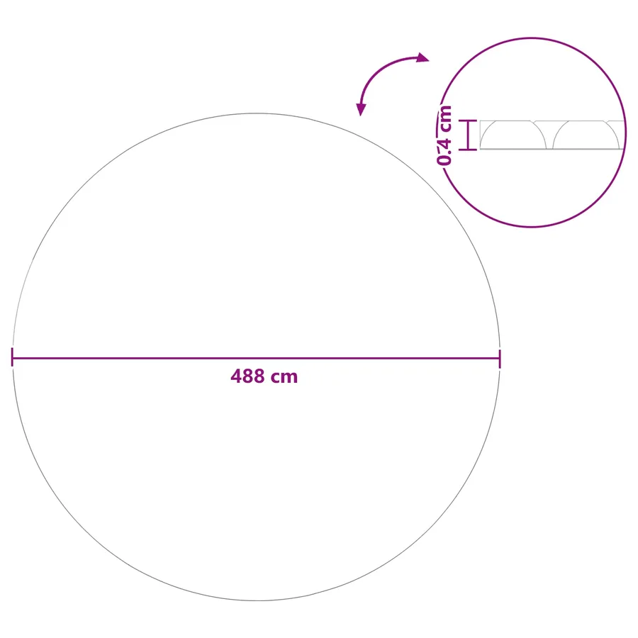 Bâche de piscine solaire extra épaisse Ø 488 cm 400 μm Rond PE - 8