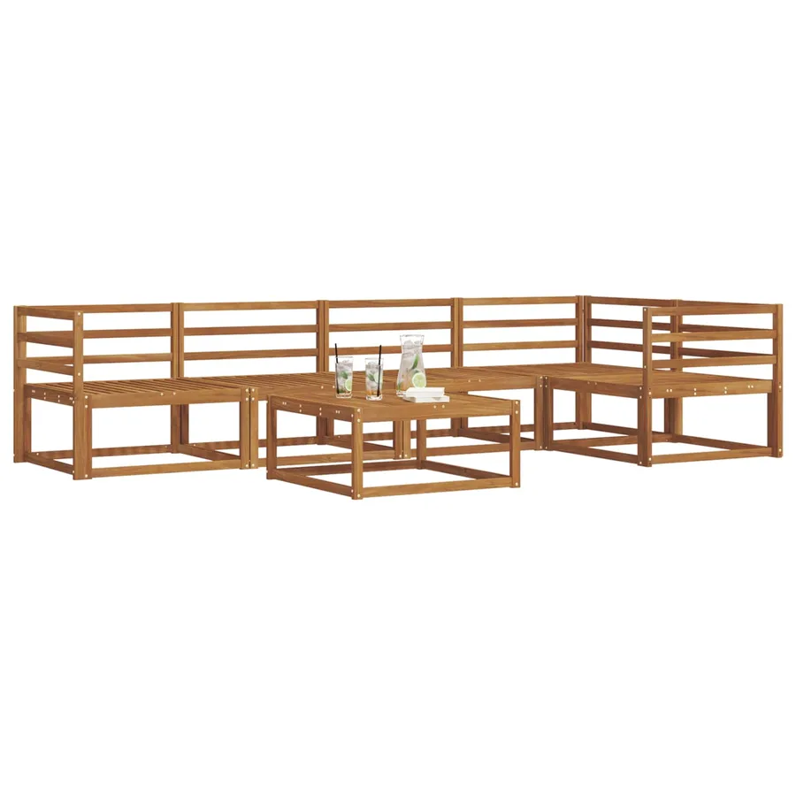 Ensemble de canapés d'extérieur 6 pcs Naturel - 3