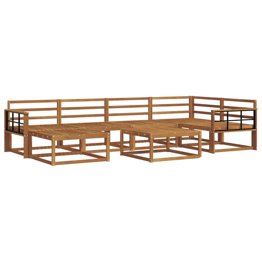 Ensemble de canapés d'extérieur 7 pcs Naturel - 2