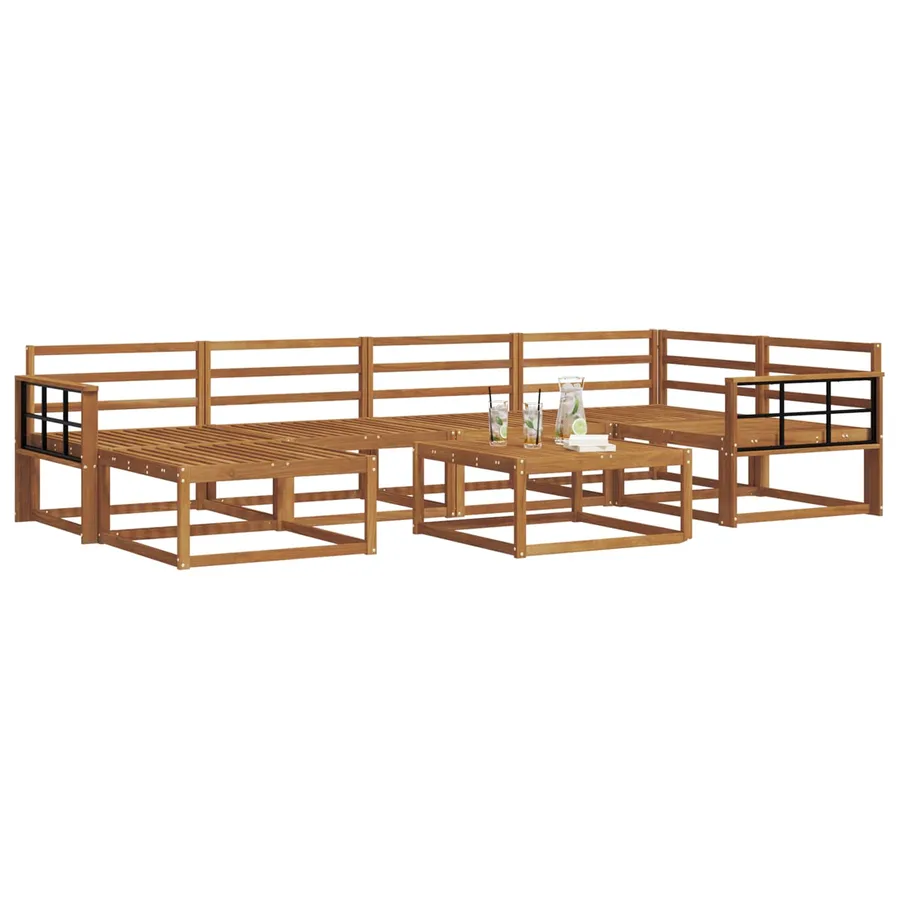 Ensemble de canapés d'extérieur 7 pcs Naturel - 3
