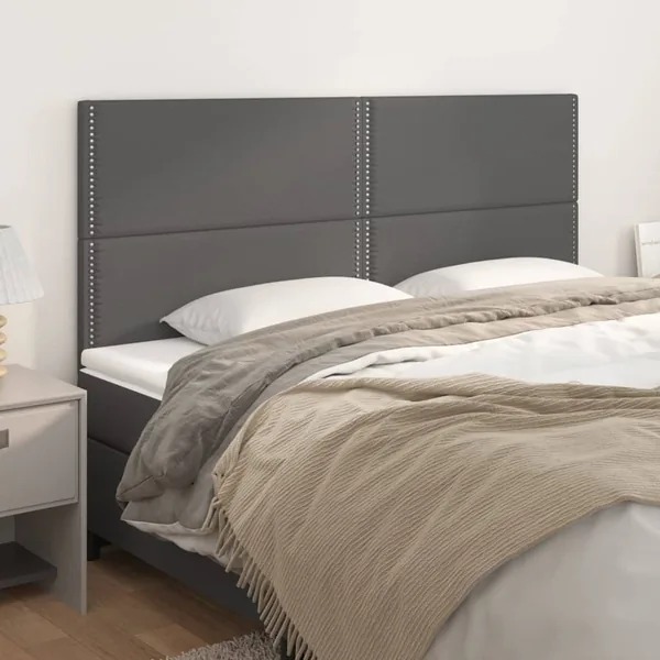 Tête de lit Gris 200x5x118/128 cm Similicuir