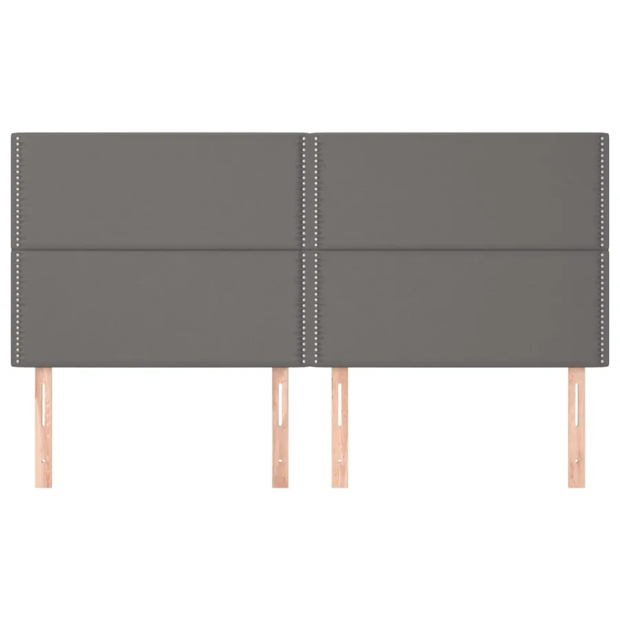 Tête de lit Gris 200x5x118/128 cm Similicuir - 3