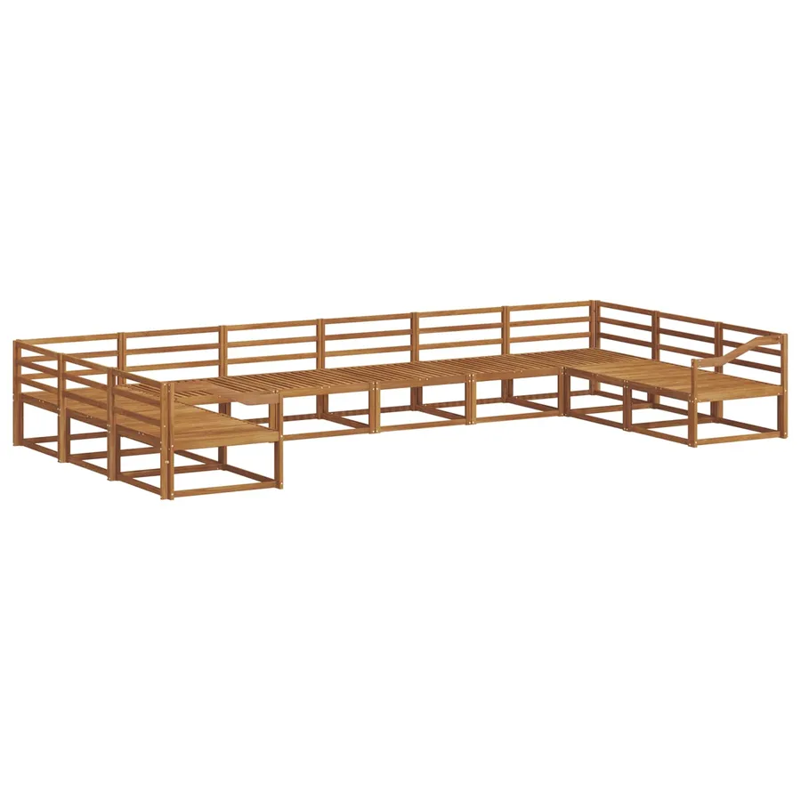 Ensemble de canapés d'extérieur 10 pcs Naturel - 2