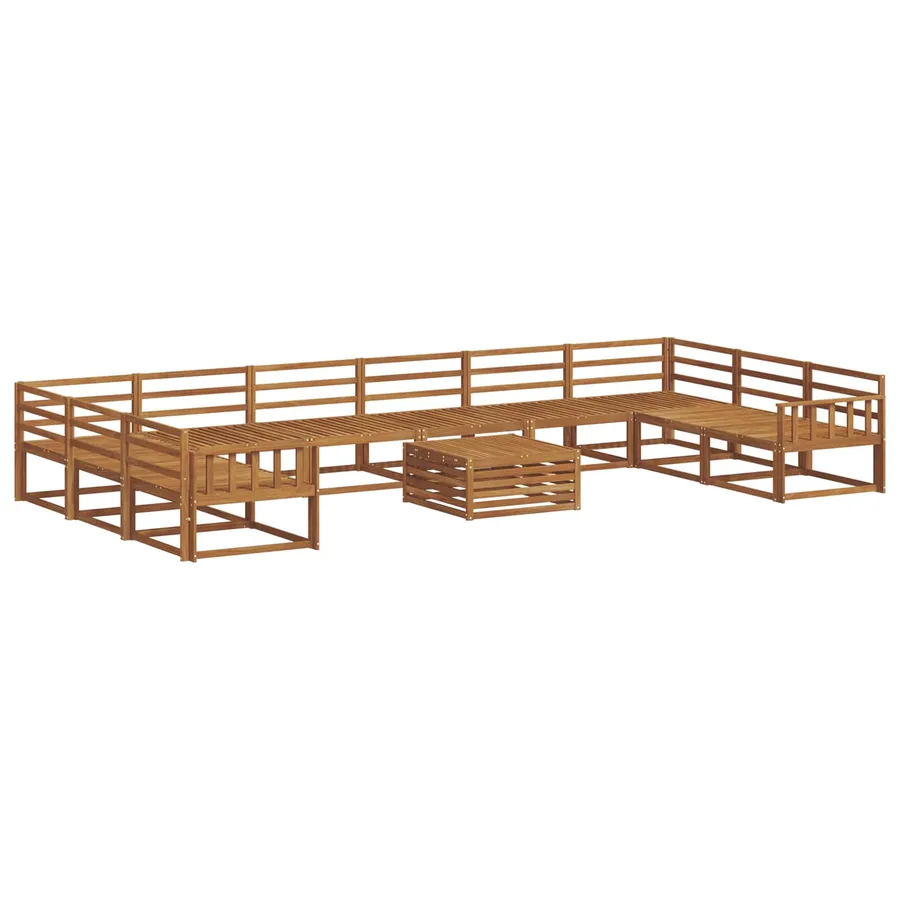 Ensemble de canapés d'extérieur 11 pcs Naturel - 2