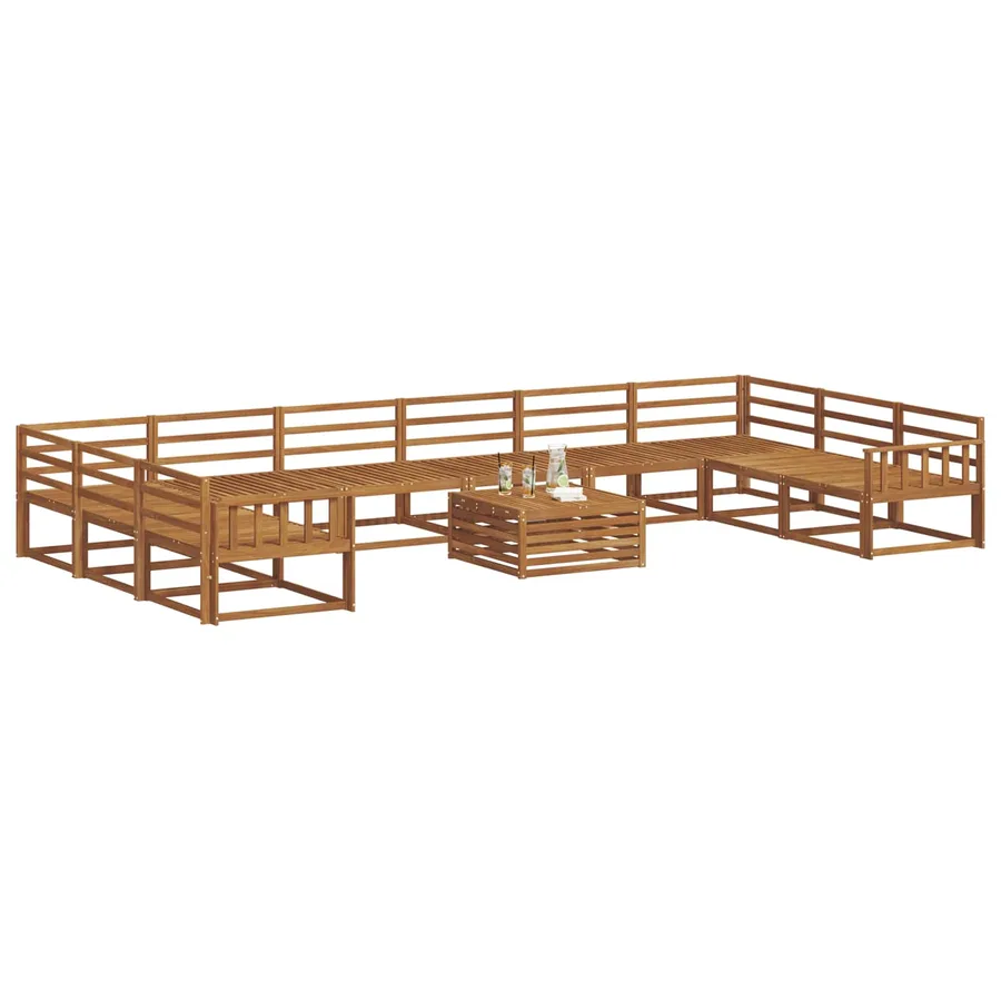 Ensemble de canapés d'extérieur 11 pcs Naturel - 3