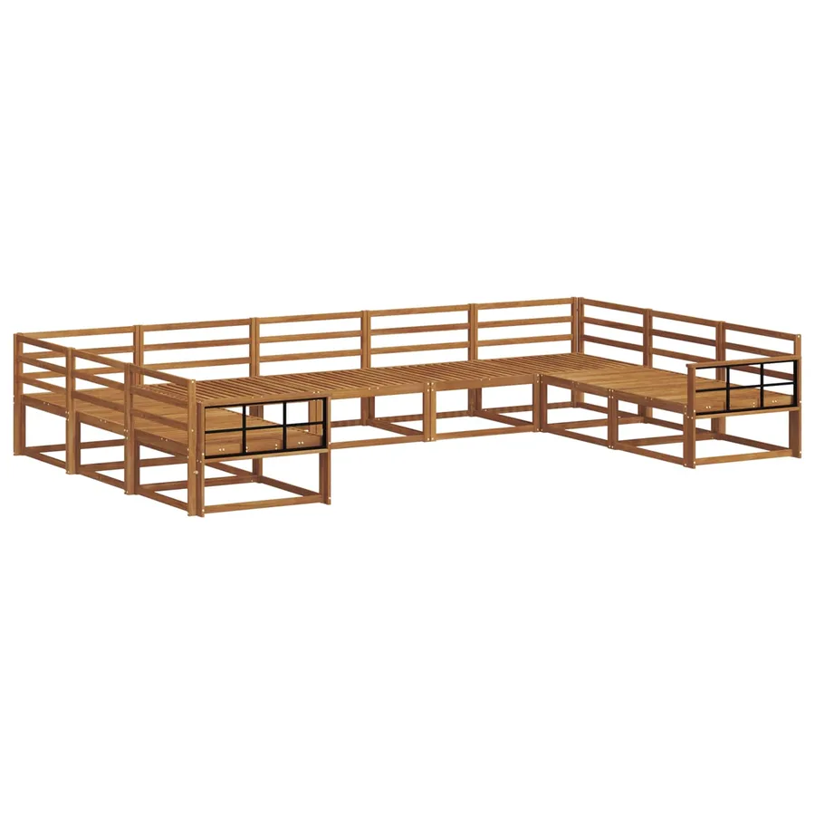Ensemble de canapés d'extérieur 9 pcs Naturel - 2