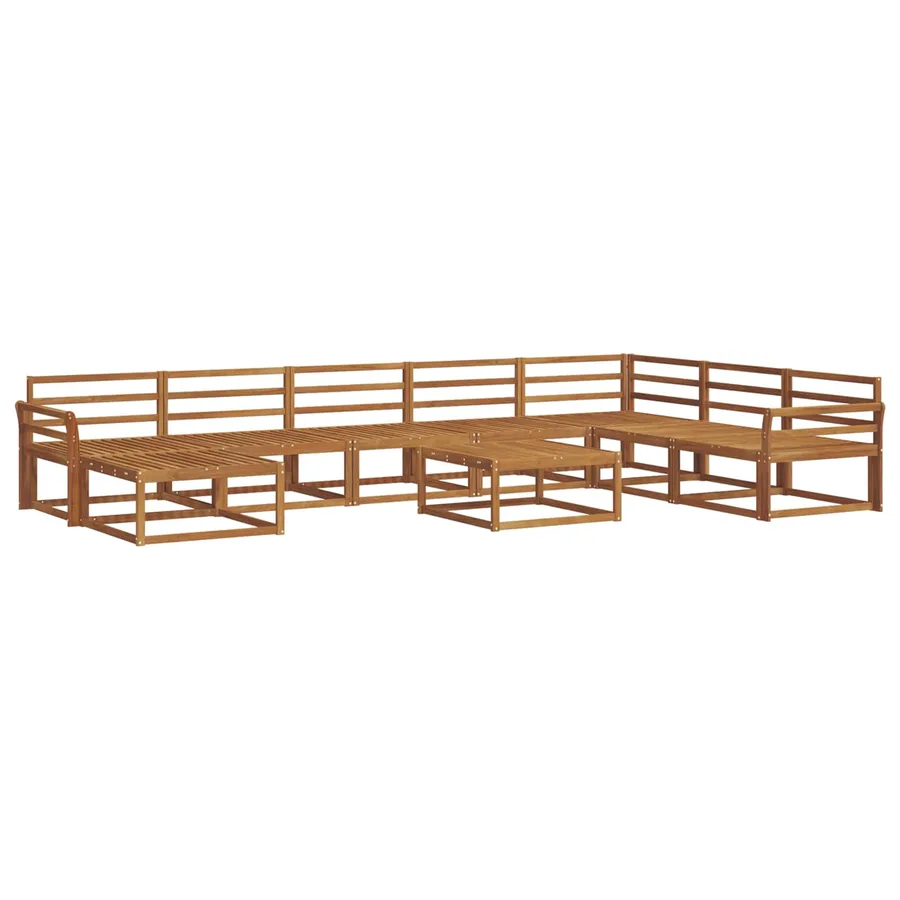 Ensemble de canapés d'extérieur 9 pcs Naturel - 2