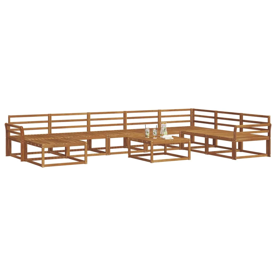 Ensemble de canapés d'extérieur 9 pcs Naturel - 3