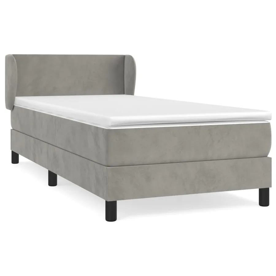 Sommier à lattes de lit et matelas Gris clair 80x200 cm Velours - 2