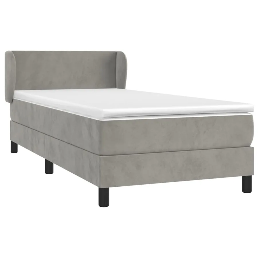 Sommier à lattes de lit et matelas Gris clair 80x200 cm Velours - 3