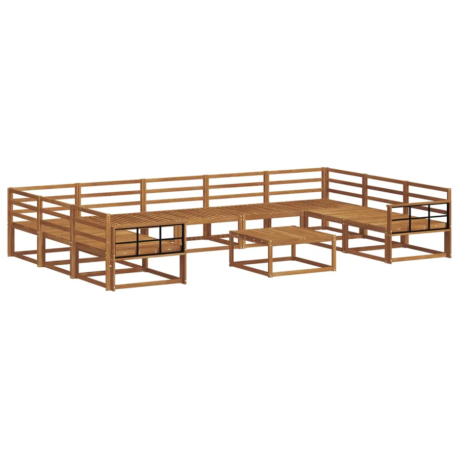 Ensemble de canapés d'extérieur 10 pcs Naturel - 2