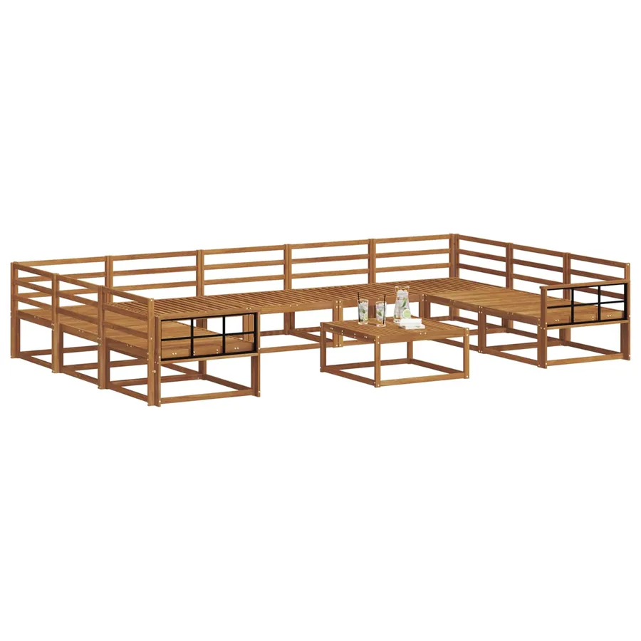 Ensemble de canapés d'extérieur 10 pcs Naturel - 3