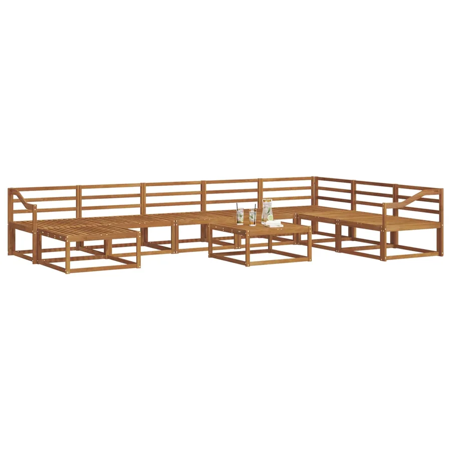 Ensemble de canapés d'extérieur 9 pcs Naturel - 3