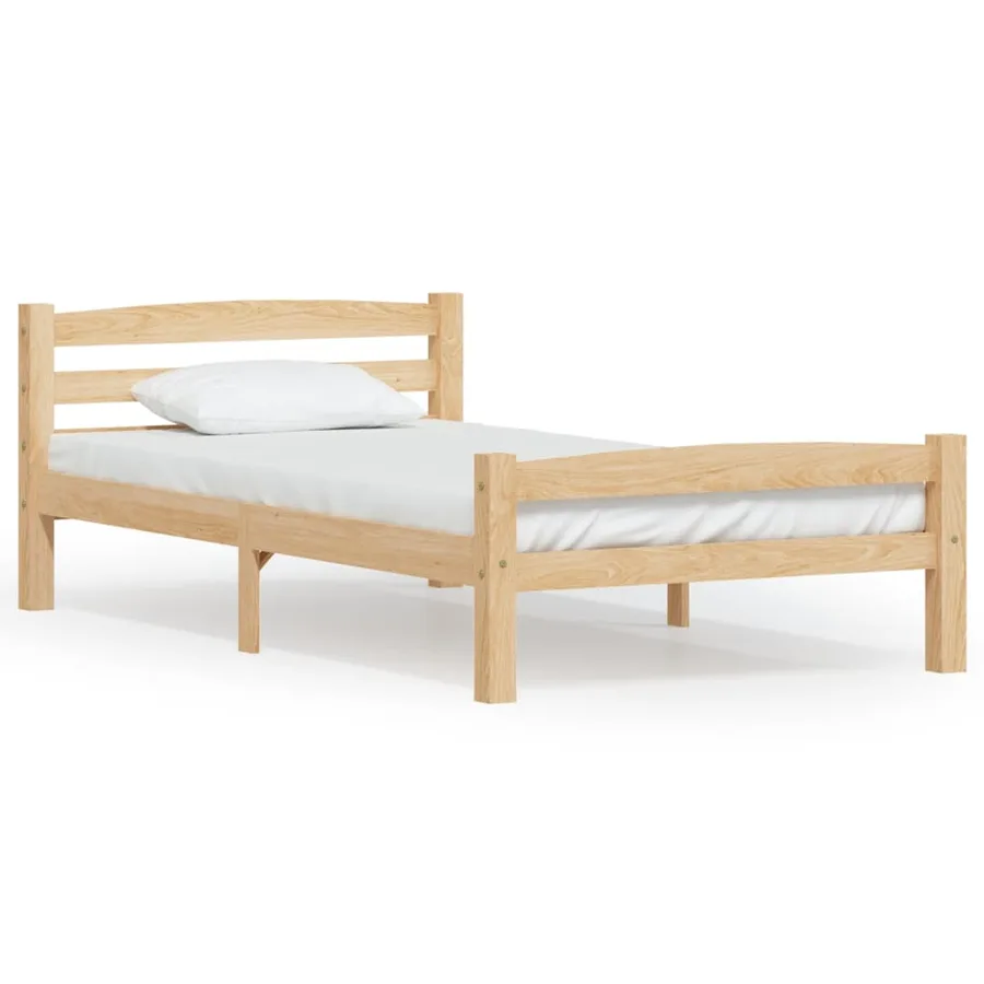 Cadre de lit sans matelas bois massif de pin 100x200 cm - 2