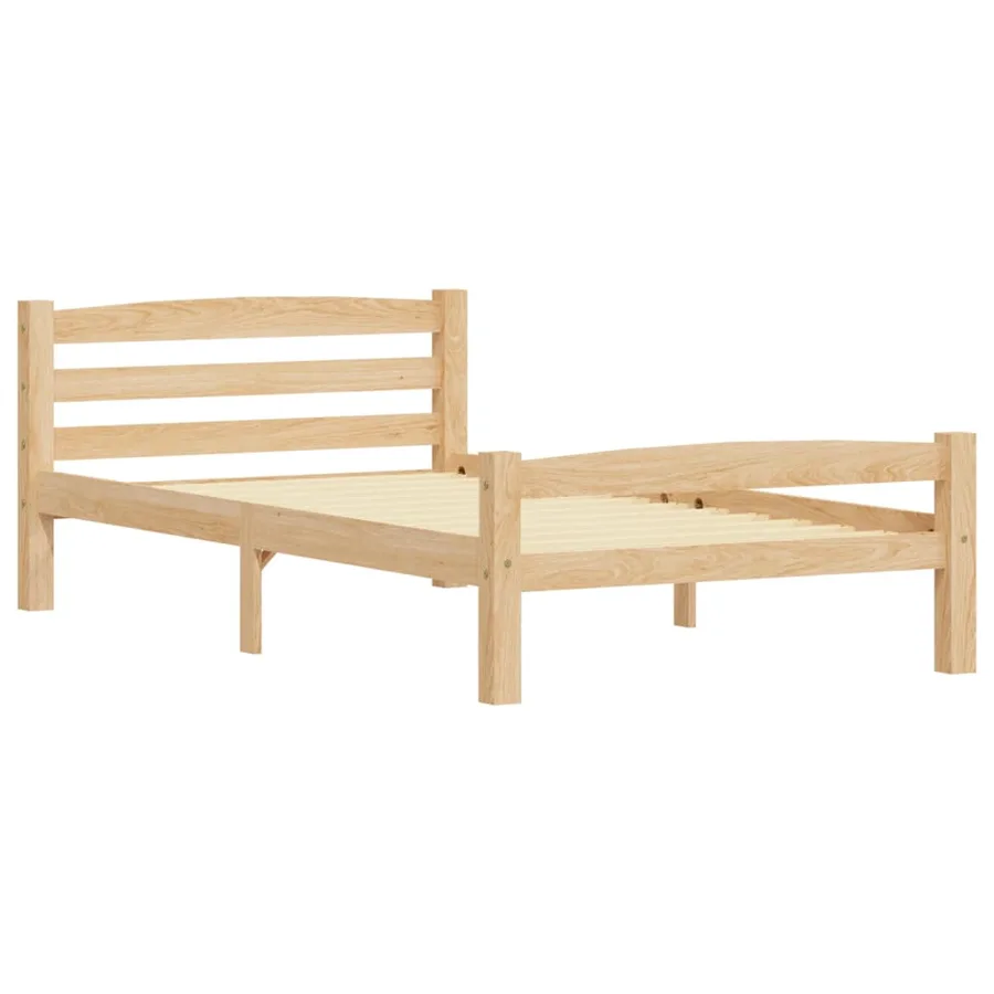 Cadre de lit sans matelas bois massif de pin 100x200 cm - 3
